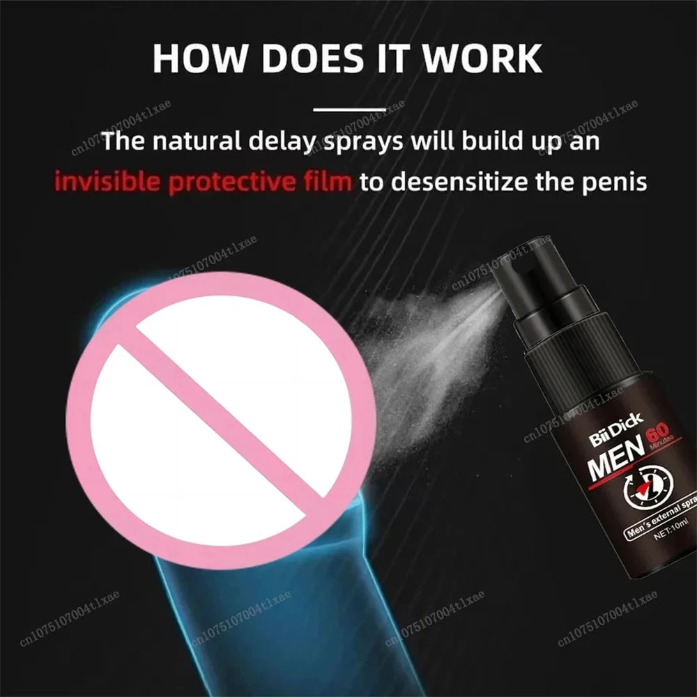 Spray retardateur de rapports sexuels pour hommes pour prolonger la durée des rapports sexuels. Produits anti-éjaculation précoce. Érection rapide et longue durée (60 minutes).