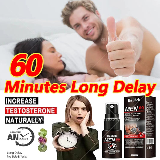 Spray retardateur de rapports sexuels pour hommes pour prolonger la durée des rapports sexuels. Produits anti-éjaculation précoce. Érection rapide et longue durée (60 minutes).